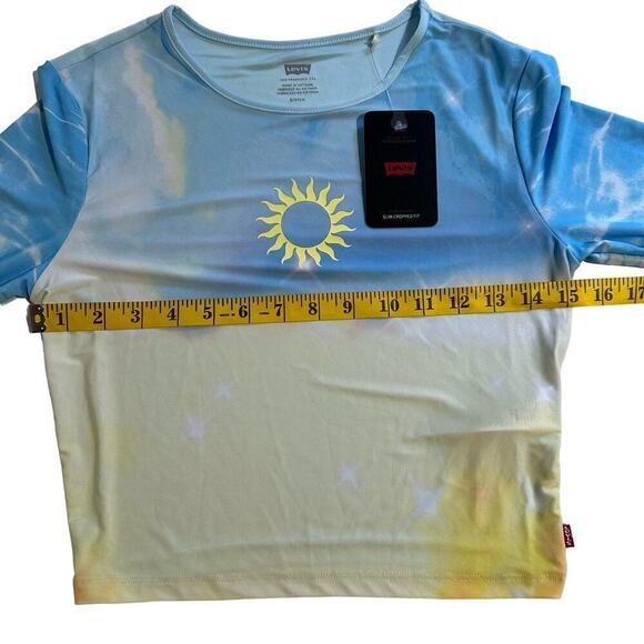 NWT Levi’s Second Skin Nebula Blue Crop Top Small - Picture 5 of 10
